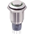 Miniatyrbild 1 av 2: TRU COMPONENTS 701933 LAS2GQH-11E/G/12V/S/P Vandalskyddad Tryckströmställare 250 V/AC 3 A 1x På/(På) momentan Grön 1 st