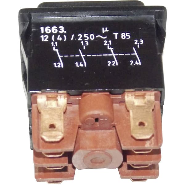 Marquardt 1663.0101 1663.0101 Tryckströmställare 250 V/AC 12 A 2x På/(På) momentan (L x B) 25 mm x 33 mm IP40 1 st