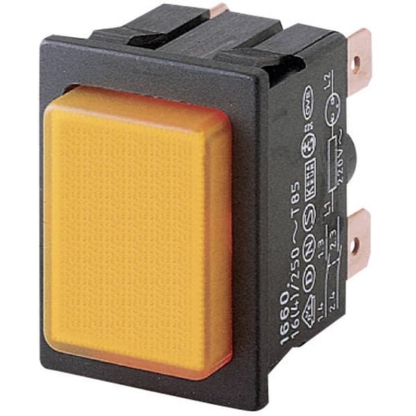 Marquardt 1660.0201 1660.0201 Tryckströmbrytare 250 V/AC 16 A 2x Av/På låsande Orange (L x B) 25 mm x 33 mm IP40 1 st