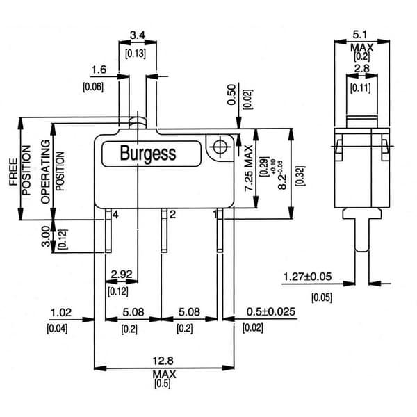 Burgess F5T8UL Mikro-switch F5T8UL 250 V/AC 5 A 1x På/(På) IP40 momentan 1 st