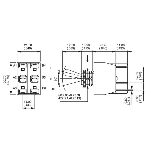 APEM 646H/2 646H/2 Vippströmställare 250 V/AC 15 A 2x På/På låsande 1 st