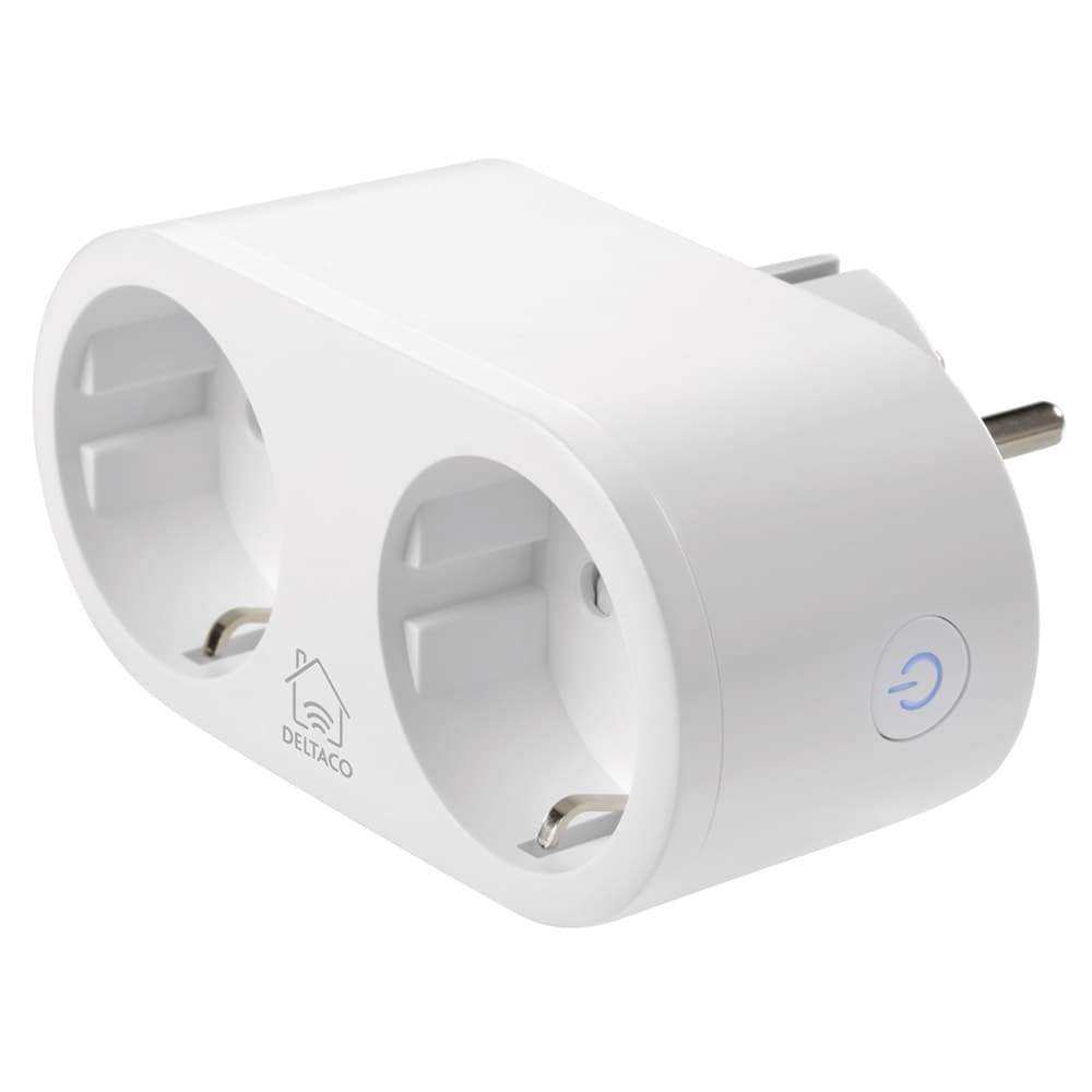 DELTACO SMART HOME WiFi strømbryter 2xCEE 7/3, 13A