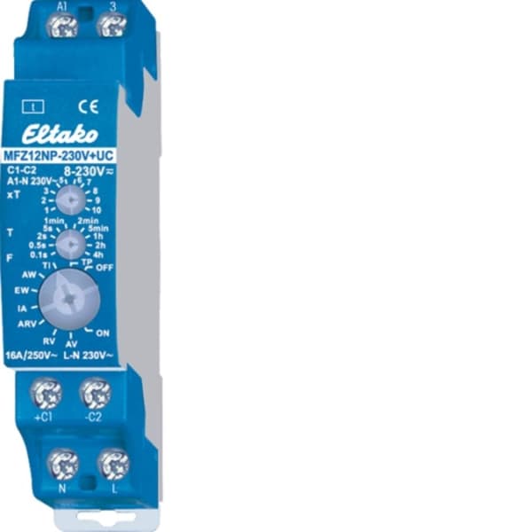 Eltako 23001005 MFZ12DX-UC Tidsrelä Multifunktionell 230 V 1 st Tidsdomän: 0.1 s - 40 h 1 switch