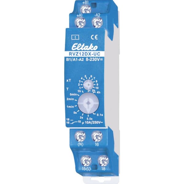 Eltako 23001202 RVZ12DX-UC Tidsrelä Monofunktionell 230 V 1 st Tidsdomän: 0.1 s - 40 h 1 switch