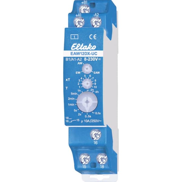 Eltako 23001702 EAW12DX-UC Tidsrelä Monofunktionell 230 V 1 st Tidsdomän: 0.1 s - 40 h 1 switch