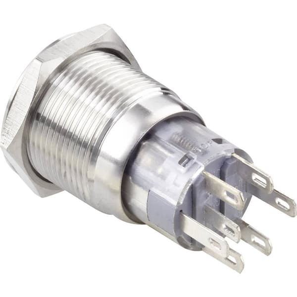 TRU COMPONENTS TC-7494632 TC-LAS1-AGQ-11ZE/42RGB/ Vandalskyddad Tryckströmbrytare 250 V/AC 3 A 1x Av/På låsande Röd, Gr