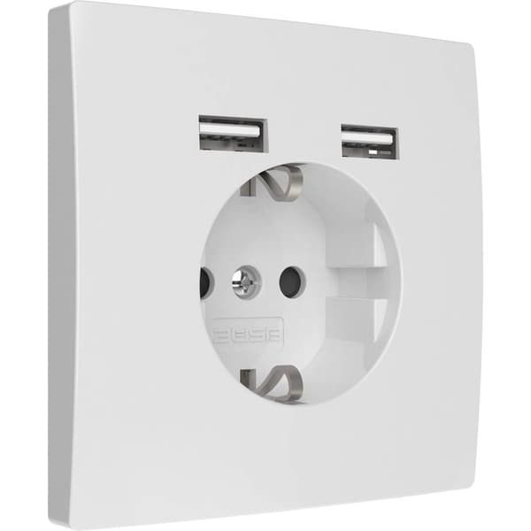 2USB 2U-449061 Eluttag Infälld USB-uttag Ren vit (glansig)