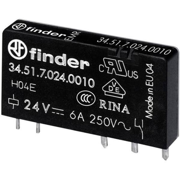Finder 34.51.7.024.0310 Kretskort-relä 24 V/DC 6 A 1 NO 1 st