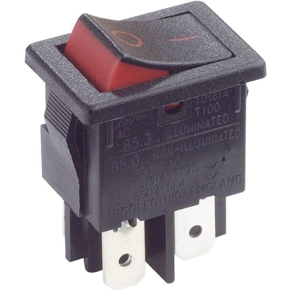 Arcolectric (Bulgin Ltd.) H8550XBAAA Vippströmbrytare H8550XBAAA 250 V/AC 10 A 2x Av/På låsande 1 st