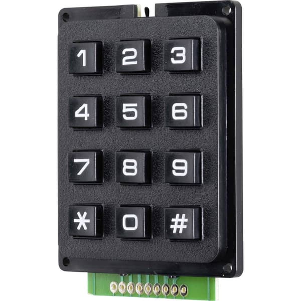 TRU COMPONENTS Tryckknapp-panel Knappsats-matris 3 x 4 1 st