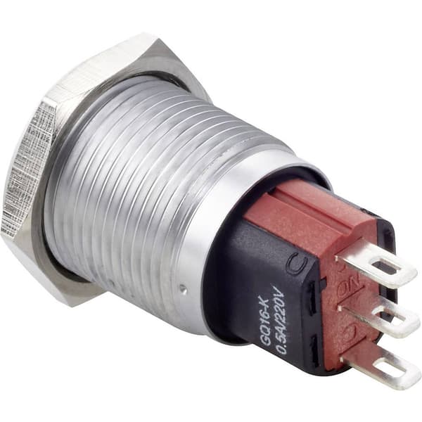 TRU COMPONENTS TC-7494708 TC-GQ16-KF-11Z/J/C Vandalskyddad Tryckströmbrytare 48 V/DC 2 A 1x Av/På låsande IP65 1 st