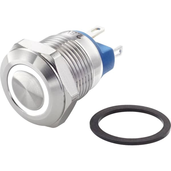 TRU COMPONENTS TC-7494664 TC-GQ12-AF-10E/J/W/12V/S Vandalskyddad Tryckströmbrytare 48 V/DC 2 A 1x Av/(På) momentan Vit