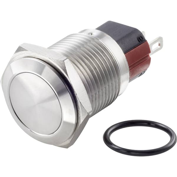 TRU COMPONENTS TC-7494912 TC-GQ16-KH-11/J/S Vandalskyddad Tryckströmbrytare 48 V/DC 2 A 1x Av/(På) momentan IP65 1 st