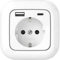 Miniatyrbild 4 av 4: 2USB 2U-449368 Skyddskontaktuttag Petskydd, med USB- Laddningsutgång IP20 Ren vit (glansig)