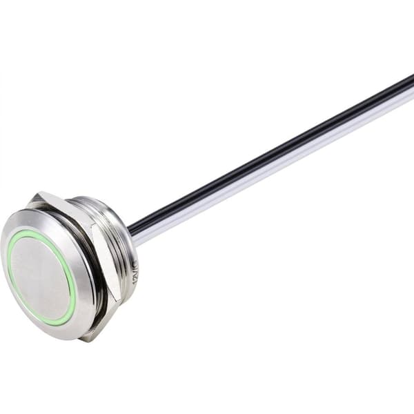 TRU COMPONENTS TC-9219112 Tryckströmställare 24 V/DC 50 mA 1x Av/(På) momentan Grön IP40 1 st