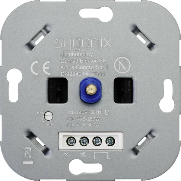 Sygonix SY-4697882 Vriddimmer Lämplig för ljuskälla: Halogenlampa, LED-lampa, Glödlampa
