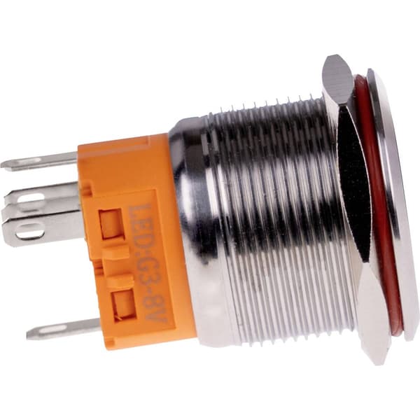 Joy-it BUTTON22A-M-RD BUTTON22A-M-RD Tryckknappsomkopplare 250 V/AC 3 A 1x På/Av momentan Röd (Ø x H) 25 mm x 35 mm IK1
