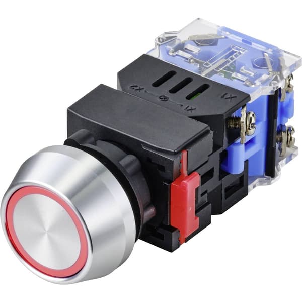 TRU COMPONENTS TC-9428132 LAS0-L-11EB/R/12V Tryckströmställare 250 V 5 A 1x Av/(På) momentan Röd IP40 1 st