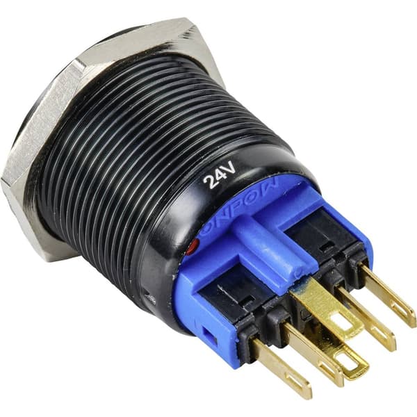 TRU COMPONENTS TC-9428220 GQ22-11ZE/B/12V/A Tryckströmställare 250 V/AC 3 A 1x Av/På låsande Blå IP65 1 st