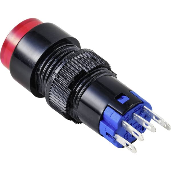 TRU COMPONENTS TC-9428072 LAS2Y-11Z/R/12V Tryckströmbrytare 250 V 3 A 1x Av/På låsande Röd IP40 1 st