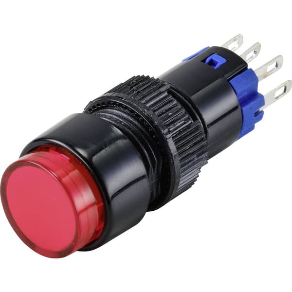 TRU COMPONENTS TC-9428072 LAS2Y-11Z/R/12V Tryckströmbrytare 250 V 3 A 1x Av/På låsande Röd IP40 1 st