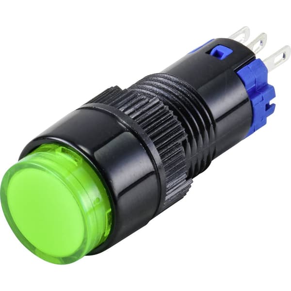 TRU COMPONENTS TC-9428040 LAS2Y-11/G Tryckströmställare 250 V 3 A 1x Av/(På) momentan Grön IP40 1 st