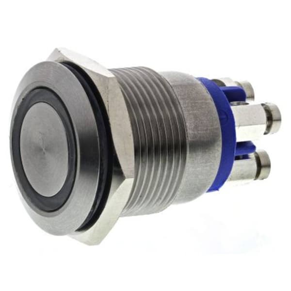 Bulgin MPI002/TE/BL/12 Tryckströmbrytare 24 V/DC 50 mA Blå (Ø) 22 mm IP66 1 st