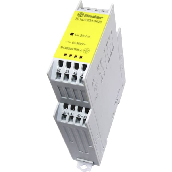 Finder 7S.16.9.024.5420 industrirelä Nominell spänning: 24 V/DC Växelström (max): 6 A 4 NO, 2 NC 1 st