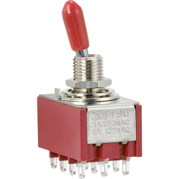TRU COMPONENTS TC-9354012 Vippströmbrytare 250 V/AC 3 A 4x På/På låsande 1 st