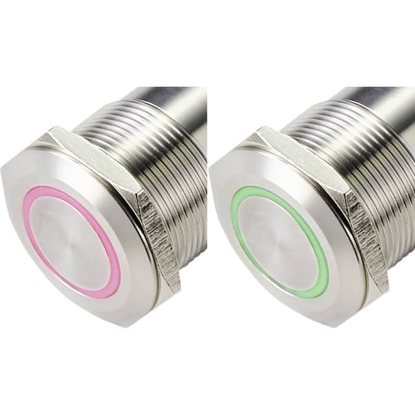 TRU COMPONENTS TC-9554808 Sensor-switch 24 V 0.5 A 1x Av/På låsande Grön, Röd (Ø) 25 mm IP65 1 st