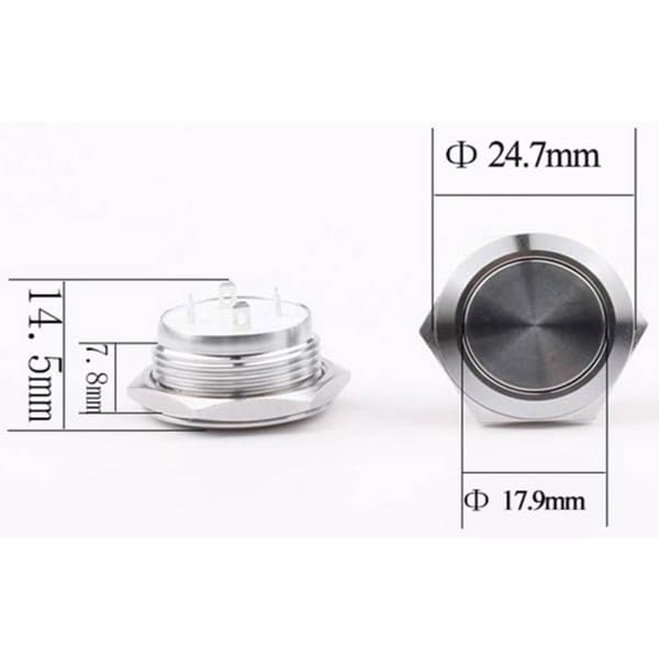TRU COMPONENTS TC-9563704 Tryckströmställare 12 V 0.005 A 1x Av/(På) Kontaktelement (Ø x H) 24.7 mm x 14.5 mm IP65 1 st