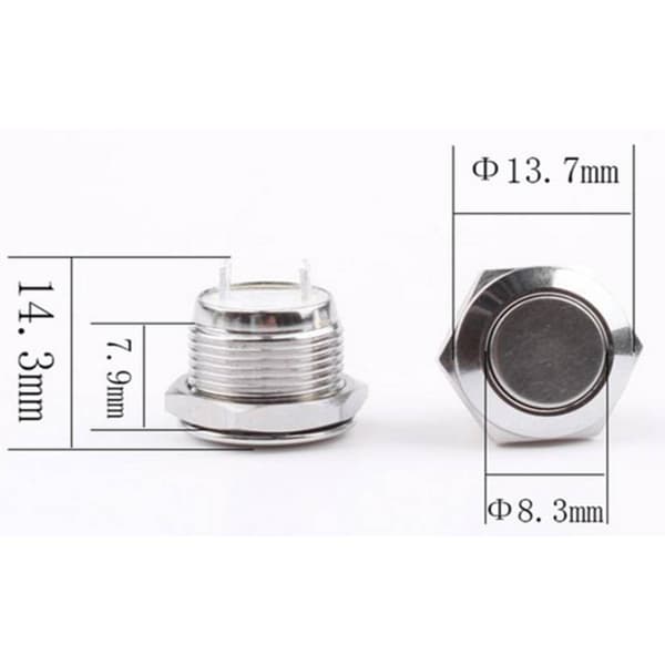 TRU COMPONENTS TC-9563700 Tryckströmställare 16 V 0.05 A 1x Av/(På) Kontaktelement (Ø x H) 13.7 mm x 14.3 mm IP65 1 st