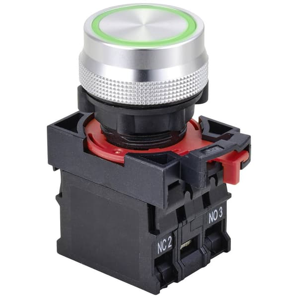 TRU COMPONENTS TC-10091044 ONPOW26-11E/G/12V Tryckströmbrytare 250 V 5 A 1x På/(På) momentan Grön IP40 1 st
