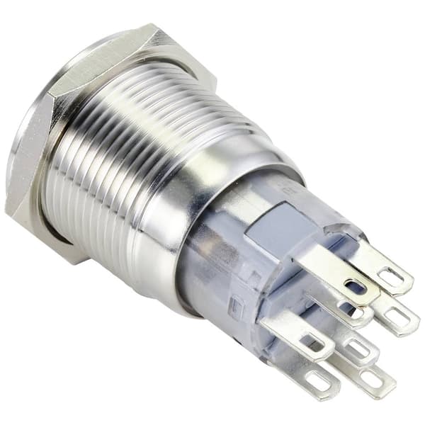TRU COMPONENTS TC-10090976 LAS1-AGQ-22ZE/R/24V/S Vandalskyddad Tryckströmställare 250 V/AC 3 A 2x På/På låsande Röd IP6