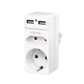 Miniatyrbild 1 av 4: LogiLink PA0276 Anslutningsdosa med USB- Laddningsutgång, Petskydd, Överspänningsskydd IP20 Vit