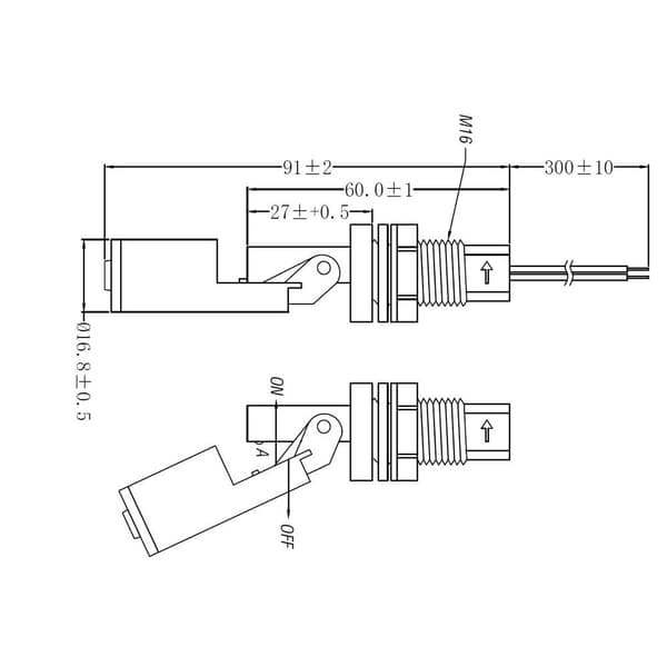 TRU COMPONENTS SE-VIW-M16-H Nivåbrytare 250 V/AC 1 A 1 NO, 1 NC IP65 1 st