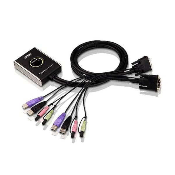 ATEN CS682-AT 2-port KVM-bryter Svart Sort