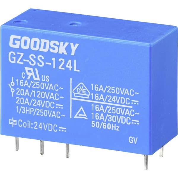 GoodSky GZ-SS-124L Kretskort-relä 24 V/DC 20 A 1 switch 1 st Tube