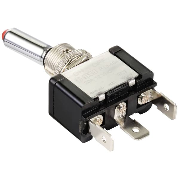 TRU COMPONENTS TC-11193840 Vippströmställare 12 V/DC 20 A 1x Av/På låsande 1 st