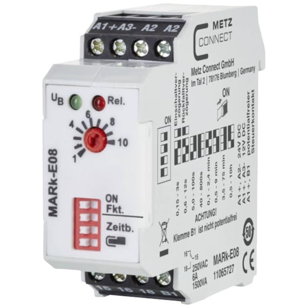 Metz Connect 11065727 MARk-E08 Tidsrelä Multifunktionell 24 V/AC, 24 V/DC 1 st 1 switch