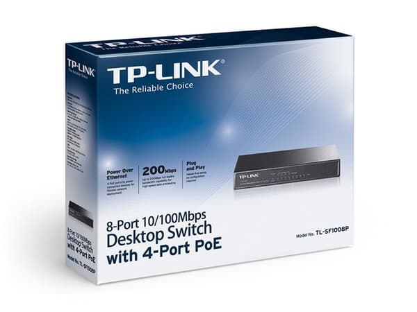 Switch|TP-LINK|8x10Base-T / 100Base-TX|TL-SF1008P