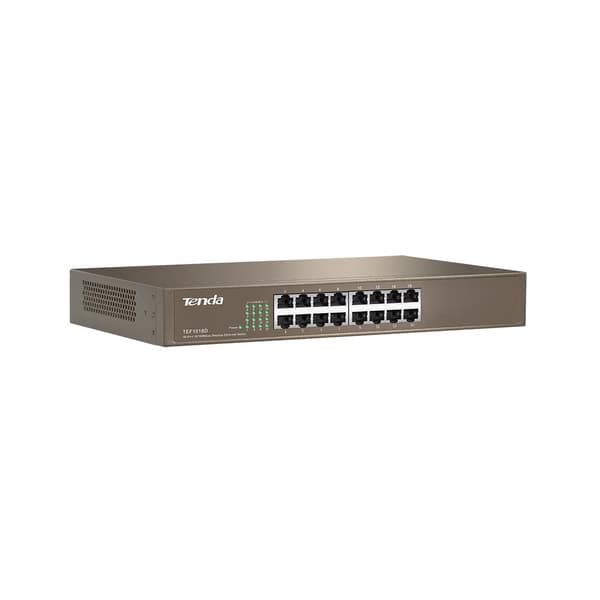 SWITCH Tenda 16 porturi 10/100 Mbps, carcasa metalica rackabil, "TEF1016D" (timbru verde 0.8 lei) Grå
