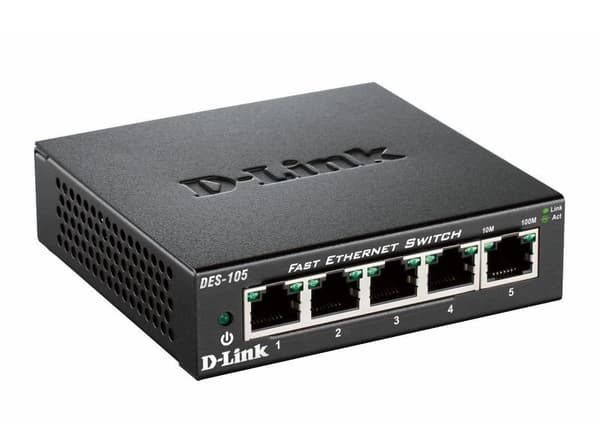 D-Link DES-105 Unmanaged L2 Black Svart