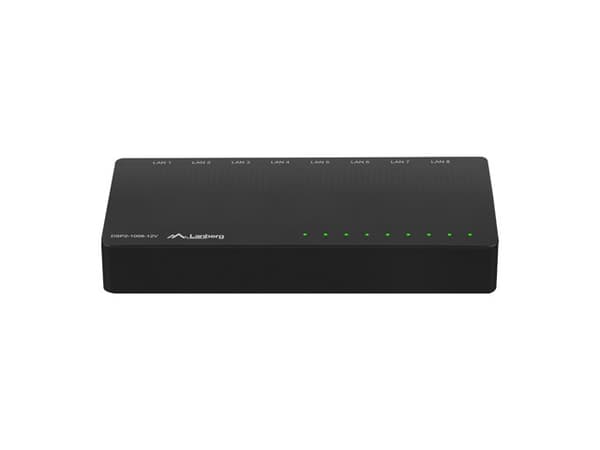 LANBERG SWITCH DSP2-1008-12V  (8-PORT, 12V, 1GB/S)