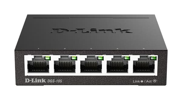 D-Link | Ethernet Switch | DGS-105/E | Unmanaged | Desktop | Gigabit Ethernet (copper) ports quantity 5 | 60 month(s) Svart