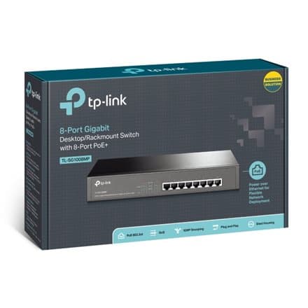 Switch|TP-LINK|Desktop/pedestal|Rack|PoE+ ports 8|TL-SG1008MP