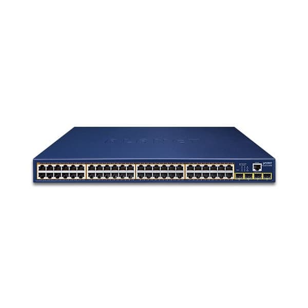 PLANET GS-4210-48P4S network switch Managed L2/L4 Gigabit Ethernet (10/100/1000) Power over Ethernet (PoE) 1U Blue