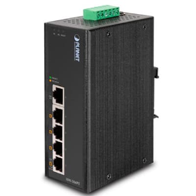 PLANET ISW-504PT network switch Unmanaged L2 Fast Ethernet (10/100) Power over Ethernet (PoE) Black musta