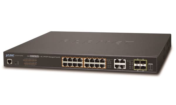PLANET GS-4210-16P4C network switch Managed L2/L4 Gigabit Ethernet (10/100/1000) Power over Ethernet (PoE) 1U Blue