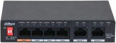 Dahua PoE Switch PFS3006-4GT-60-V2 unmanaged Sort